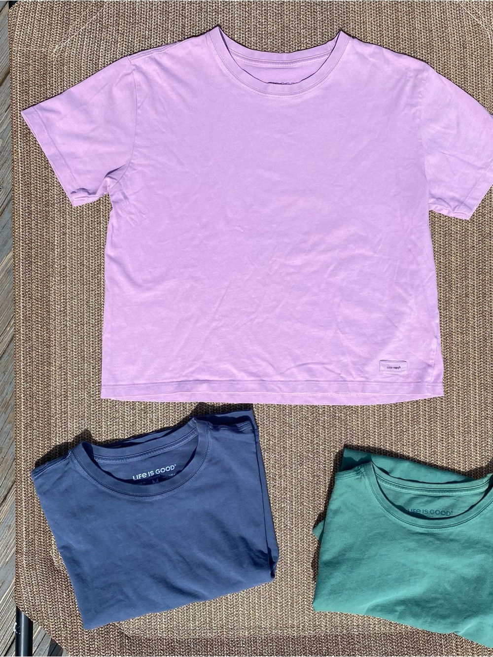 3-Pack Life is Good Women’s Medium Crop Crusher Boxy Tees Bundle